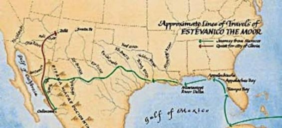 A map of Estebanico Zemmouri expedition to America./Ph. DR