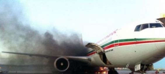 A handler that caught fire next to a RAM flight in 2013 in Canada. / DR