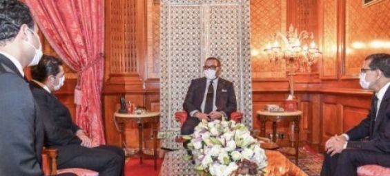 King Mohammed VI during a meeting with head of the government Saadeddine El Othmani. / MAP