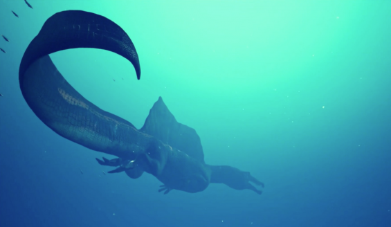 A swimming Spinosaurus. / DR