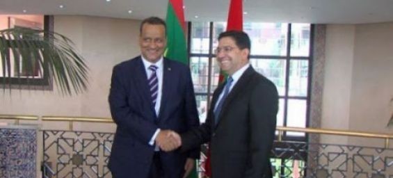 Moroccan Foreign Affairs Minister and his Mauritanian counterpart Ismail Ould Cheikh Ahmed. / DR