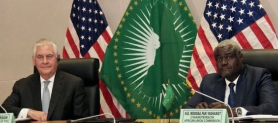 Chairperson of the African Union Commission, Moussa Faki Mahamat and the US Secretary of State, Rex Tillerson./Ph. Twitter Department State