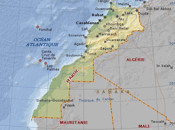 la carte geographique du maroc