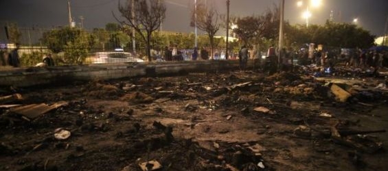 The migrant camp that caght fire on Saturday./Ph. Mehdi Moussahim- Yabiladi