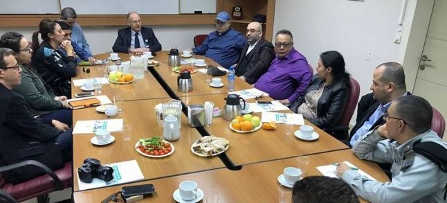The Arab media delegation of nine people, including five Moroccan journalists./Ph. IsraelArabic Facebook
