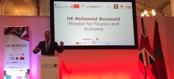 Finance minister Mohamed Boussaid at the UK-Morocco Trade and Investment Forum in London./Ph. Mohamed Boussaif Facebook
