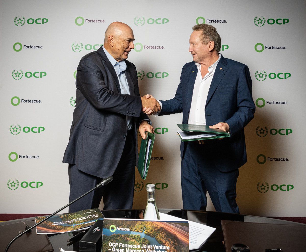 OCP Group and Fortescue Electrical energy announce joint enterprise for environmentally pleasant strategies in Morocco