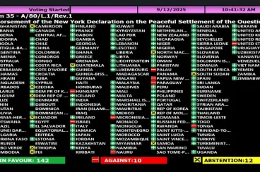 Palestine - Israël : A l’ONU, le Maroc parmi les 142 pays pour la solution à deux États