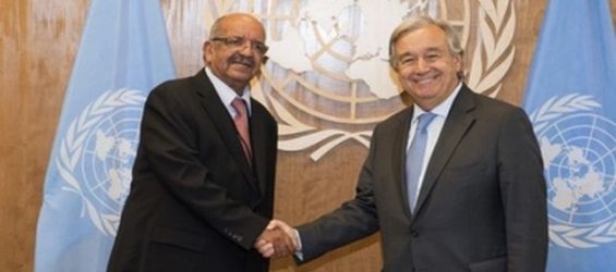 Algerian Foreign Minister Abdelkader Messahel and UN Secretary-General Antonio Guterres./Ph. Archive