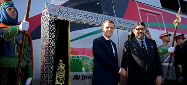 King Mohammed VI and French President Emmanuel Macron inaugurating the LGV  in Tangier on November the 15th./Ph. DR