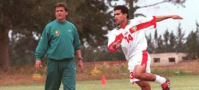 Former Atlas Lions manager Henri Michel and Moroccan former midfielder Salaheddine Bassir./Ph. DR