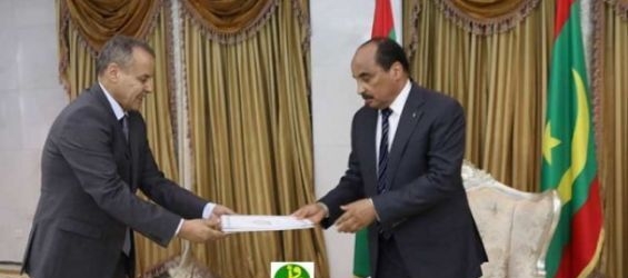 The Polisario's coordinator with MINURSO M'Hamed Khaddad and the Mauritanian President Mohamed Oul Abdel Aziz./Ph. DR