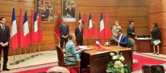 The Minister of Equipment, Transport, Logistics and Water, Abdelkader Amara and the Minister in charge of Transport , Elisabeth Borne. / Ph. Twitter France in Morocco
