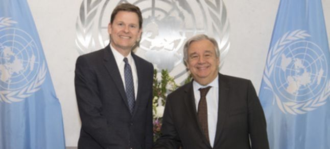 MINURSO head Colin Stewart and Secretary-General Antonio Guterres./Ph. DR