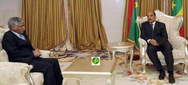 The Mauritanian President and the Polisario envoy./Ph. Mauritanian news agency
