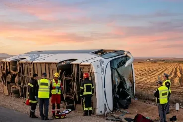 مصرع 4 أشخاص وإصابة 31 آخرين في انقلاب حافلة كانت متجهة إلى الناظور