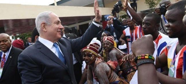 Prime Minister Benjamin Netanyahu at a welcoming ceremony in his honor as he arrives in Monrovia./Ph. The Times of Israel