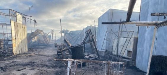 A massive fire engulfs a market in Marrakech