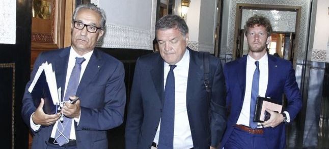 From left to right: Abderrahim Atmoun, Pier Antonio Panzeri, and Francesco Giorgi, on May 9, 2017 / DR