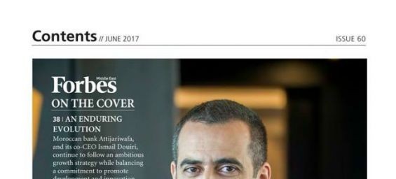 Ismail Douiri, Co-CEO of Attijariwafa bank on Cover for Forbes Middle East June issue 2017./Ph. Facebook