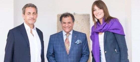 Nicholas Sarkozy and wife Carla Bruni with Mehdi Qotbi president of the National Foundation of Museums at the Museum of History and Civilizations./Ph. National Foundation of Museums