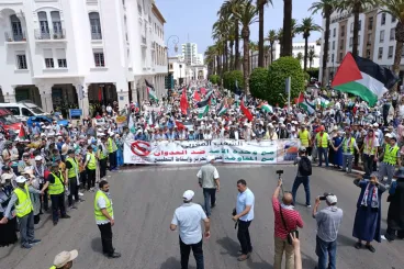 مسيرة شعبية بالرباط دعما لفلسطين وإيران وتنديدا بالعدوان والتطبيع