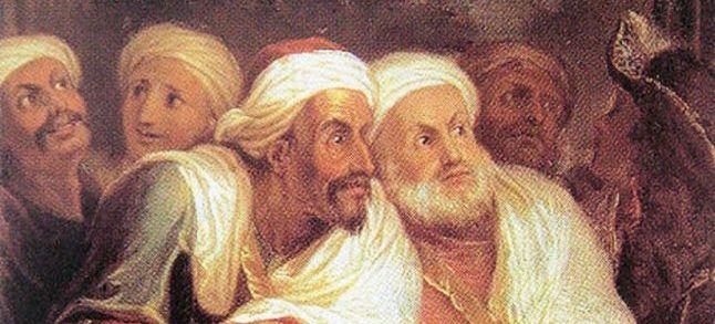 "The ambassador of Morocco and his retinue attending the show of the Italian comedy",  painted by Antoine Coypel in 1682. / Ph. DR