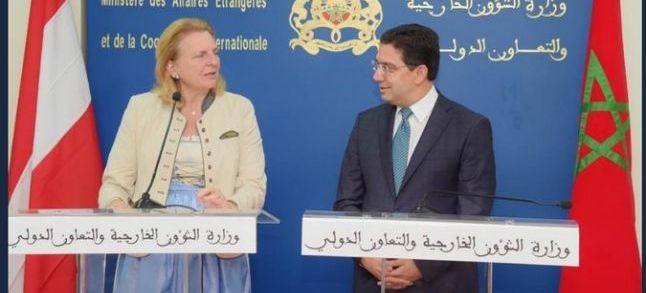 Foriegn Minister Nasser Bourita and his Austrian counterpart./Ph. MAP