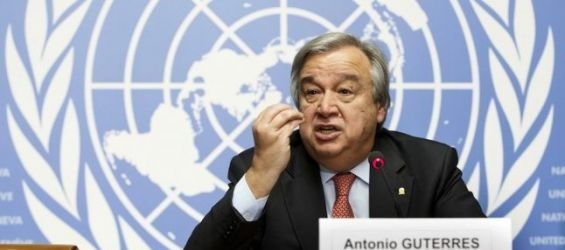 Antonio Guterres, presiding  the UNHCR, in Geneva on the 18th of December 2015. / Ph. S. DI NOLFI / AP / SIPA