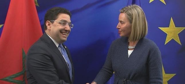 Foreign Minister Nasser Bourita and Federica Mogherini, High Representative of the Union for Foreign Affairs and Security Policy and Vice-President of the EC./Ph. DR