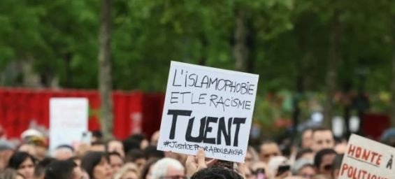 Gathering in tribute to Aboubakar and against Islamophobia, in Paris, on April 27, 2025 / Photo by Alain Jocard - AFP