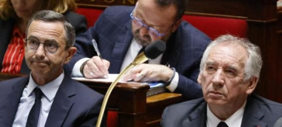 Bruno Retailleau and François Bayrou (left to right) / Photo by Ludovic Marin - AFP