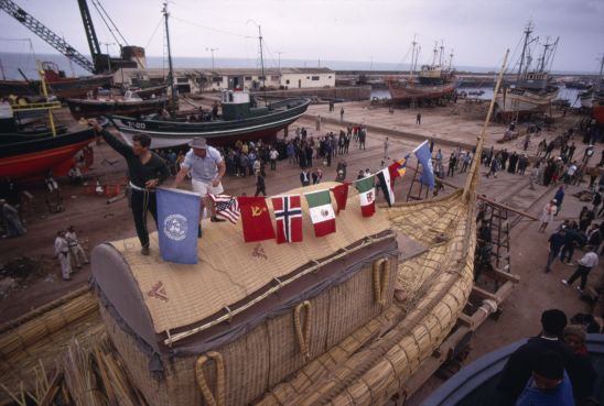 El barco Ra II en el puerto de Safi, el 17 de mayo de 1970, fecha de su partida hacia Barbados. / Foto: Kon-tiki.no