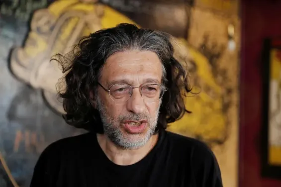 The editor-in-chief of the satirical magazine "Leman," Tuncay Akgun, in Istanbul, in September 2018. OSMAN ORSAL/REUTERS