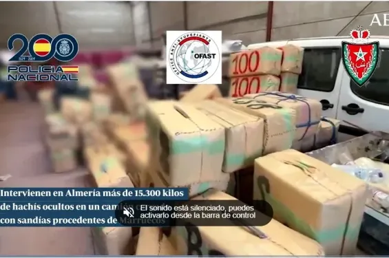 In collaboration with Morocco, 15 tons of hashish were seized inside a watermelon truck in Spain