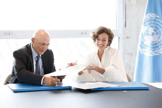 Mostapha Terrab, President of the OCP Group, and Audrey Azoulay, Director-General of UNESCO / Ph. UM6P