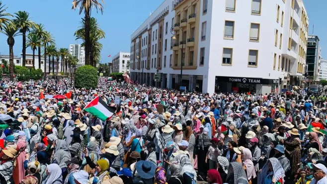 Maroc : Une marche dénonce la famine dans la bande de Gaza et soutient la Palestine