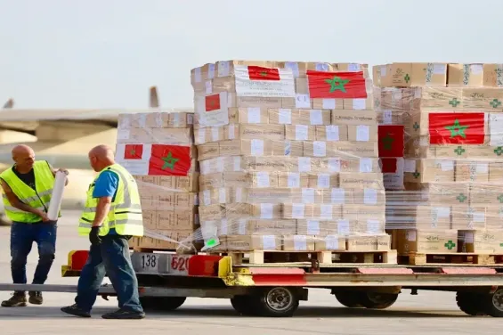 Morocco sends 180 tons of humanitarian aid to Gaza under King Mohammed VI's directive