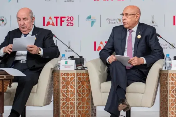 El Ghazouani with Abdelmadjid Tebboune in Algiers during the IATF / DR