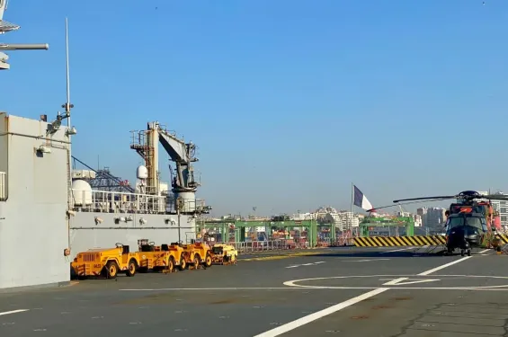 French warship Tonnerre docks in Casablanca for joint naval exercises and training