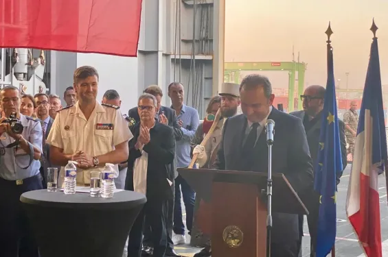 French warship Tonnerre docks in Casablanca for joint naval exercises and training