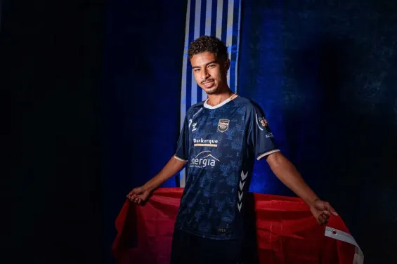 Yassine Gessim, a Moroccan talent playing at Dunkerque in Ligue 2, is being sought after by several European clubs / DR