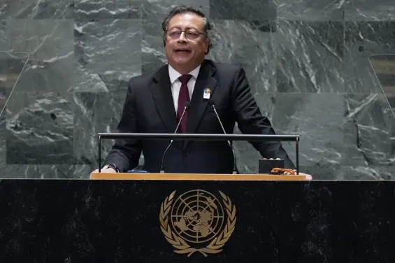 Gustavo Petro, Colombian President, at the UN podium / DR