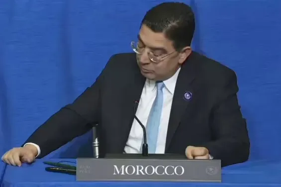 Nasser Bourita at the Peace Council, this Thursday, February 19, 2026.