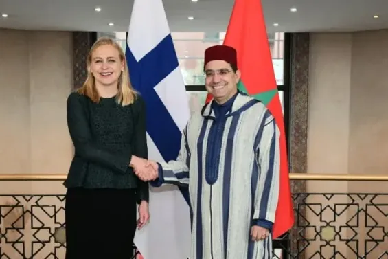 The Moroccan Foreign Minister Nasser Bourita and his Finnish counterpart Elina Valtonen