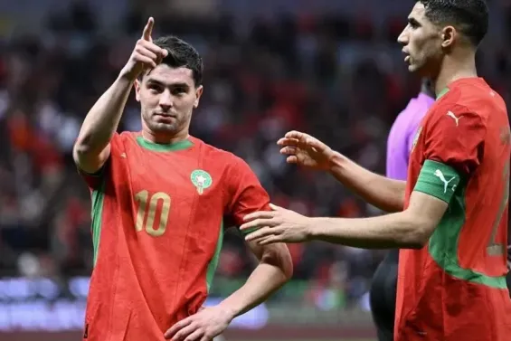 Brahim Diaz and Achraf Hakimi (left to right) / Photo by Sebastien Bozon - AFP